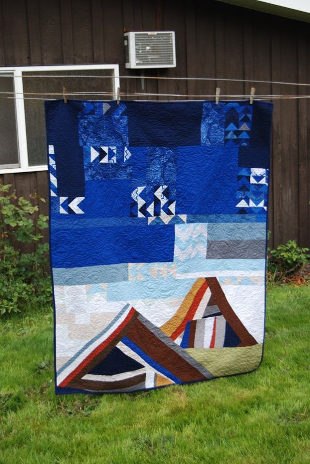 Mountain and flying geese quilt